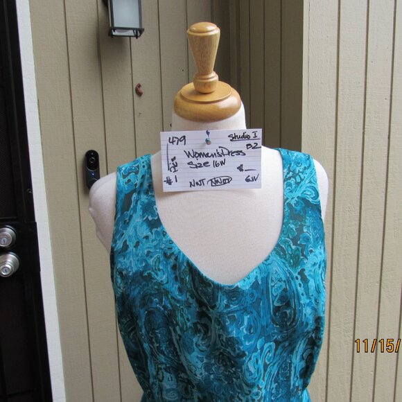 #479  NEW WOMAN'S LONG CHIFFON SHEATH DRESS BY STUDIO 1  (SIZE 16W) - Picture 3 of 3